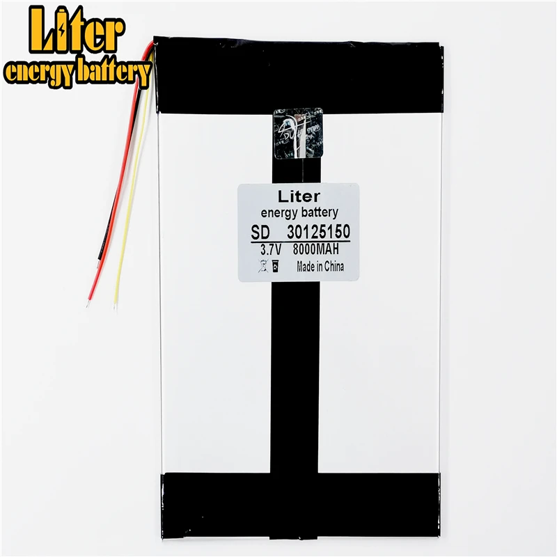 

3 line 3.7V 8000mAH (polymer lithium ion battery) Li-ion battery for tablet pc 7 inch 8 9 30125150