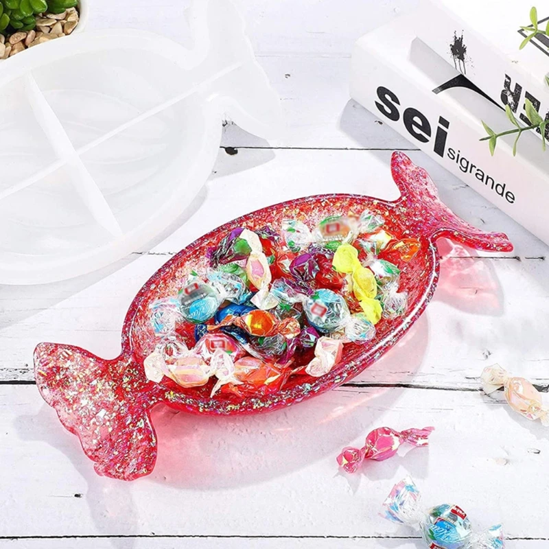 

Tray Resin Mold Candy-shaped Tray Silicone Mold Epoxy Resin Mold Mold Suitable for Jewelry Storage Plate Home Decoration