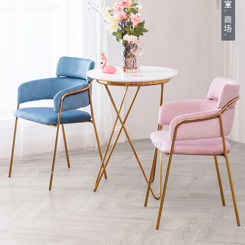 Модный Золотой Железный Металл Бархат Royals обеденный стул кофе гостиная сад