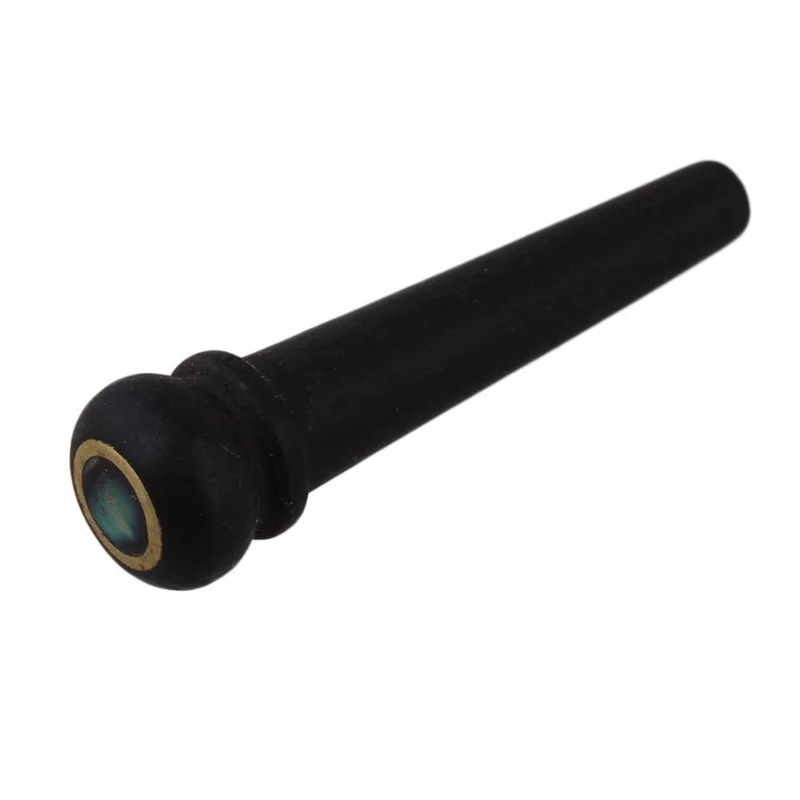 

6Pcs Black Ebony Shell Guitar Bridge Bone Pins Set with Green Abalone Dot For Acoustic Guitar Accessories