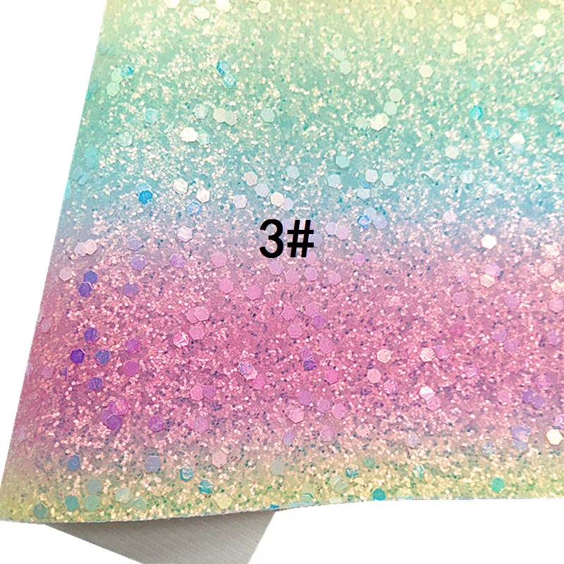 Пастельные цвета радужная блестящая кожа искусственная ткань винил с фетровой