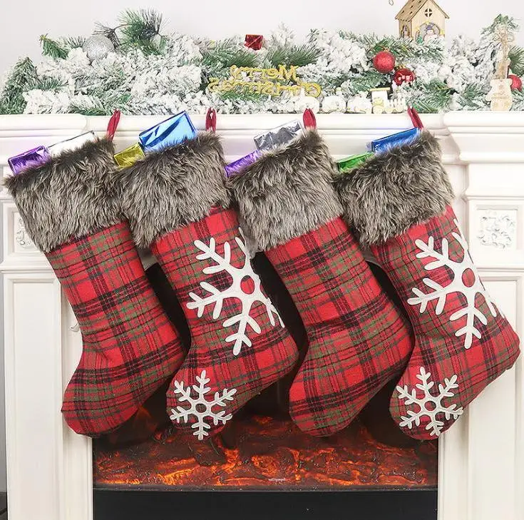 

Рождественские носки Декор Новогодние ёлки орнамент вечерние украшения Санта Рождественские носки носок для конфет сумки, подарок на Рождество, оптовая продажа