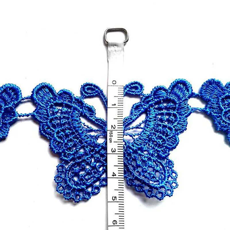 100 ярд винтажная вышитая бабочка кружевная отделка Лента для аппликации коробка