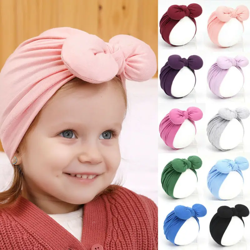 Очаровательная головная повязка для новорожденных шапка хлопок детский тюрбан