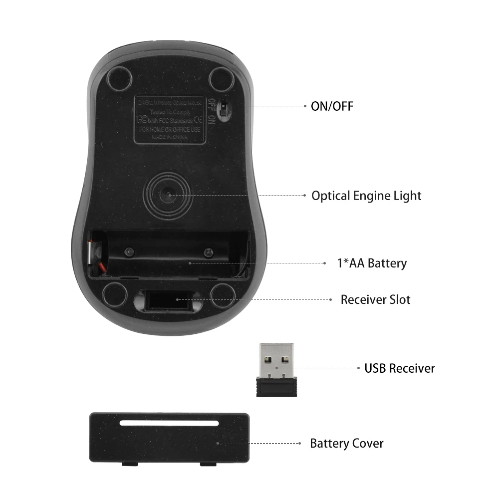 CHYI 2 4G USB мини Беспроводной Мышь 1000/1200/1600 Точек на дюйм оптическая компьютерная