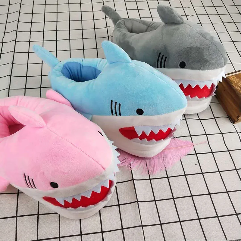 

2021 new arrival Mens home slippers shark shoes for boys funny slippers male unisex animal slippers