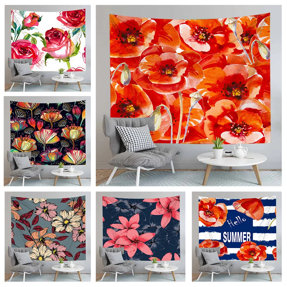3D гобелены с цветами настенный домашний декор художественный ковер богемный фон