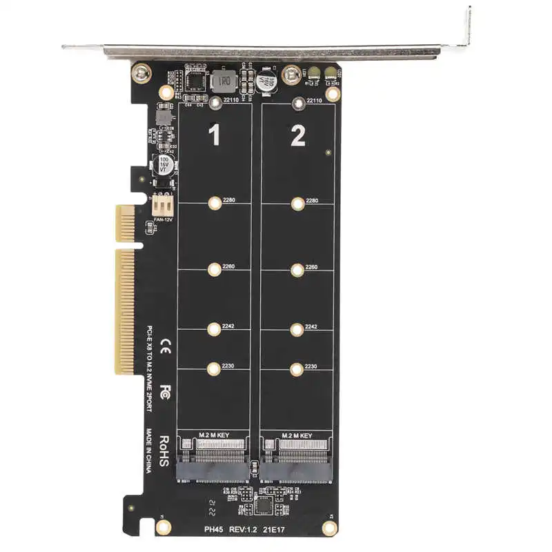 Переходная карта Dual M.2 NVMe SSD на PCIE X8 M Key жесткий диск конвертер ридер