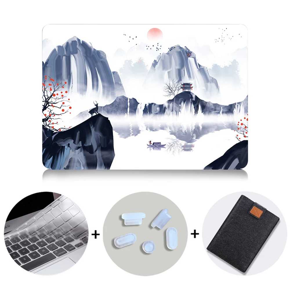 MB02 Жесткий чехол MTT с рисунком чернил для Macbook Air 11 13,3 Pro 13 15 retina, чехол для ноутбука Apple mac, чехол для книги, сумка для ноутбука 12 дюймов - Цвет: MB02