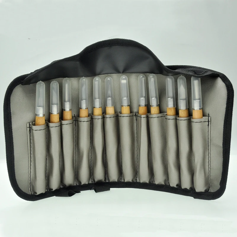

PU Bag Package Professional 12Pcs/set Manual Wood Carving Hand Chisel Tool Set Carpenters Woodworking Carve Chisel DIY Hand Tool