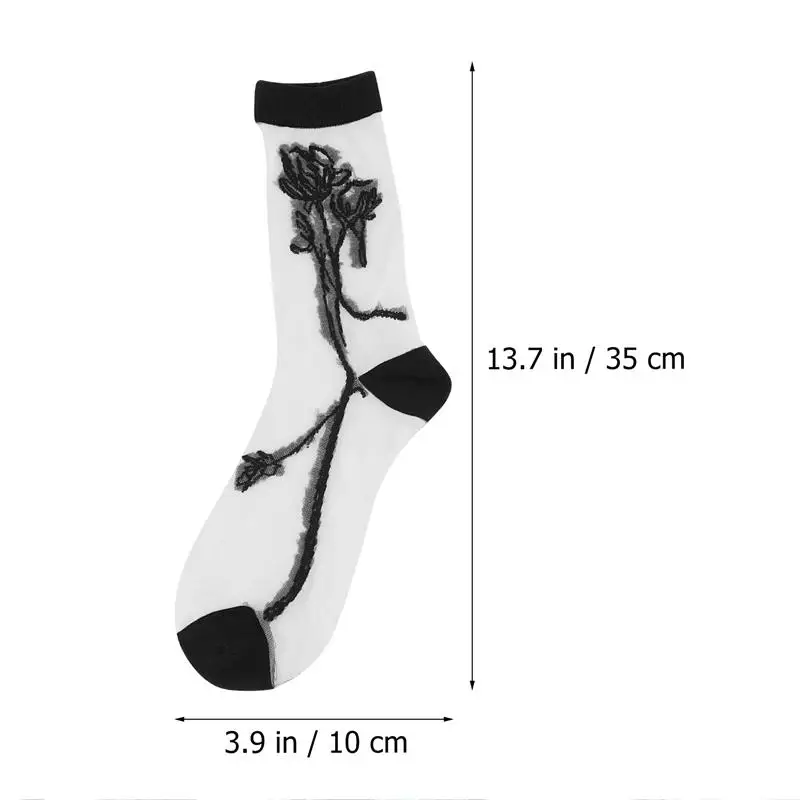 

1 Pair of Girls Transparent Socks Middle Tube Socks Woman Socks for Summer