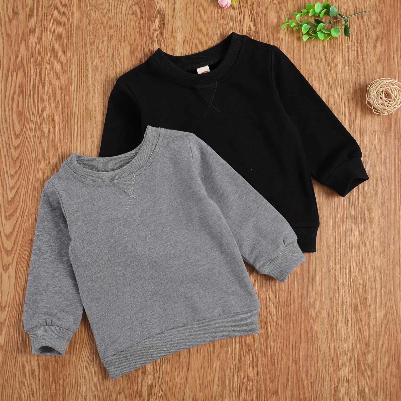 Kids Casual Hoodie For Boys and Girls Letters Printed Pattern Long Sleeve Round Collar Pullover Tops 1-4T