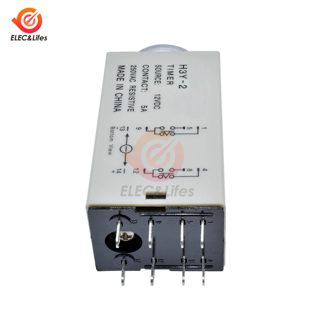 Реле задержки времени H3Y 2 DC 12V 24V AC 110V 220V для детей на возраст от 0 до 30 секунд минут