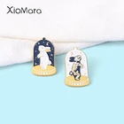 Эмалированная брошь в виде скелета кролика, фазы Луны, Инь и Янь, для мужчин и женщин, значки с животными