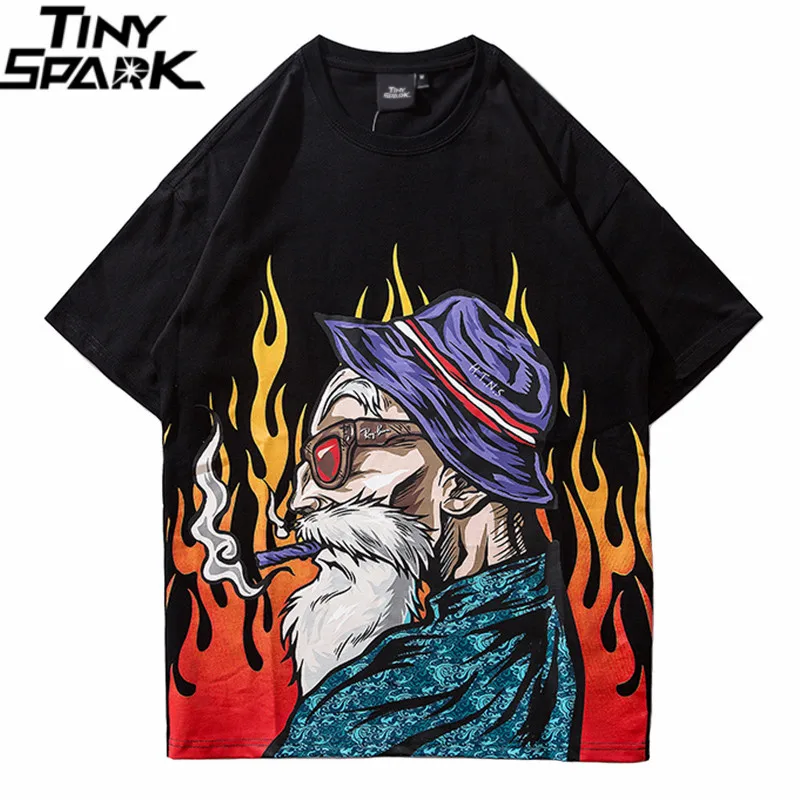 Летняя футболка 2020 уличная Футболка Harajuku в японском стиле старый человек хип хоп