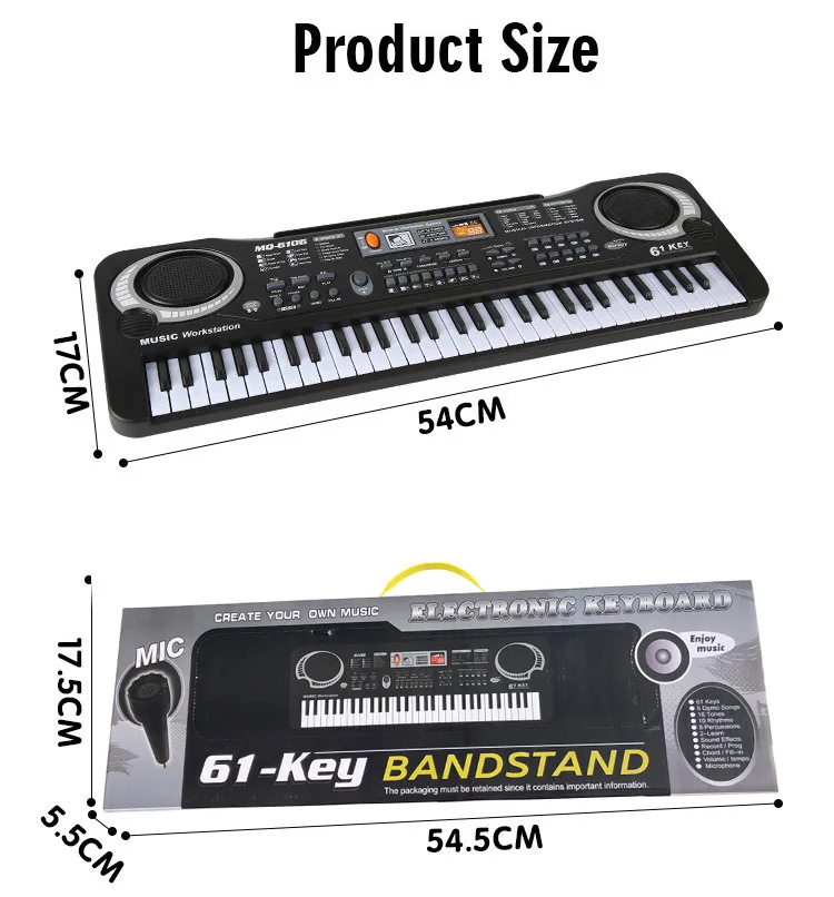 Детская игрушка для фортепиано 61Key с микрофоном симуляция электрическая