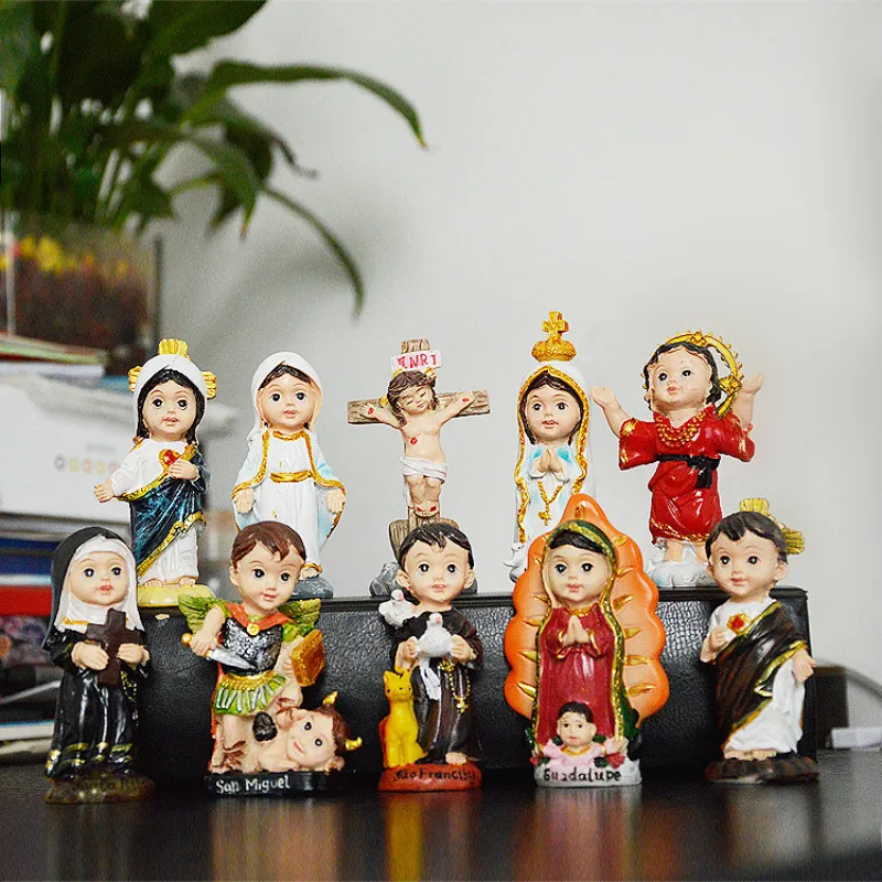 

Подарочные фигурки с героями мультфильмов, католицизм Q Edition, Мэри Мария, Иисус, аксессуары для украшения дома, украшение с ангелом, маленьки...