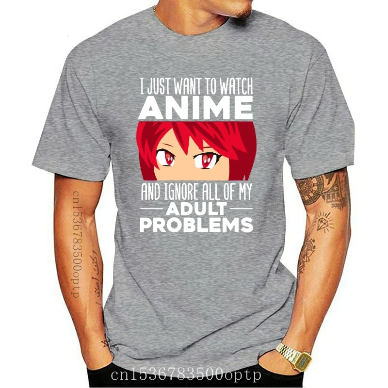 

New Men tshirt Funny Watch Anime And Ignore My Adult Problems T Shirt Gift Anime And Manga T Shirt women T-Shirt tees top