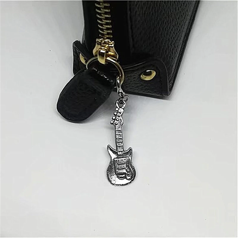 3 шт. античный серебряный цвет гитара клип на Шарм молния тянуть кошелек музыка