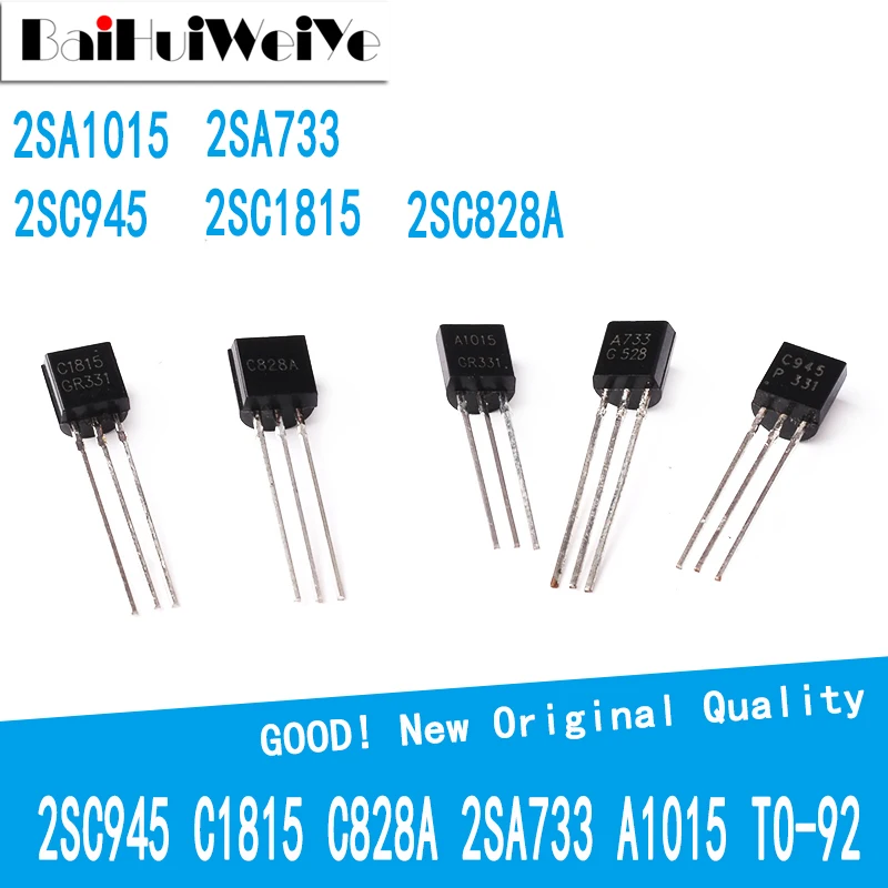 100 шт./лот 2SA1015 2SA733 2SC945 2SC1815 2SC828A TO-92 триодный транзистор TO92 A1015 A733 C945 C1815 C828A |