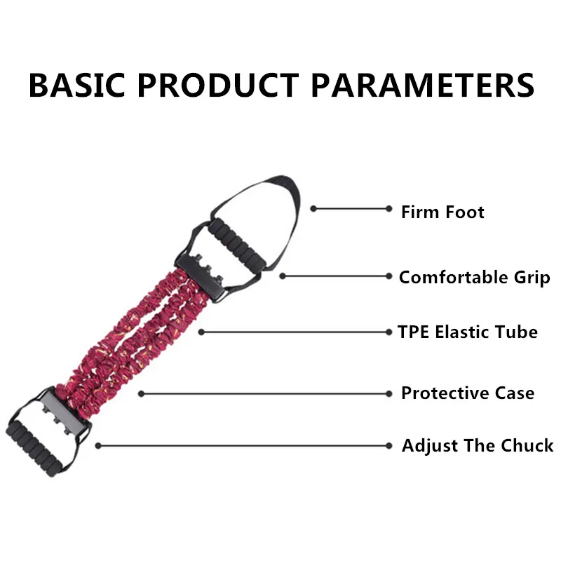 

Adjustable Chest Expander 3 Ropes Resistance Exercise System Bands Strength Trainer for Home Gym Muscle Fitness Equipment