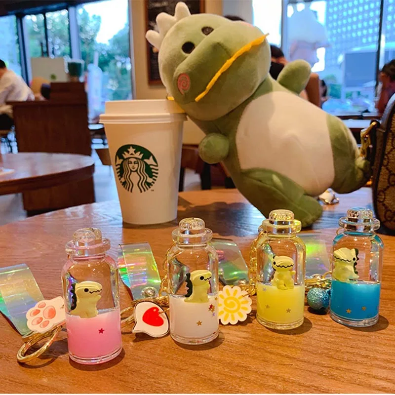 Горячий движущийся брелок с жидкостью милый динозавр зыбучие пески брелоки в