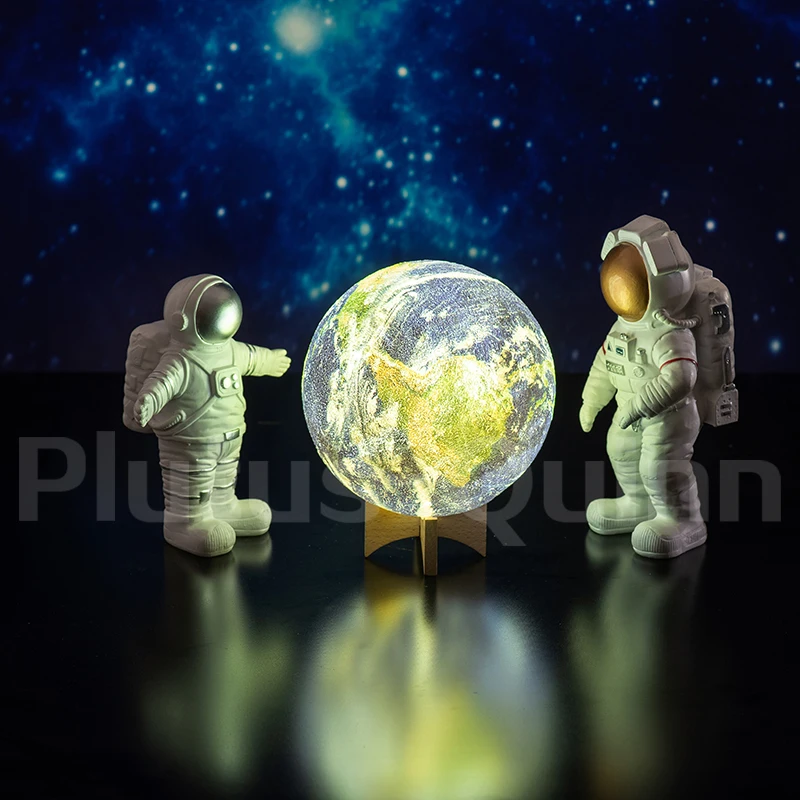 

Drop 2020 New 3D Printing Earth Lamp Rechargable Planet Night Light For Bedroom decoration As Galaxy Lamp Children's Gift