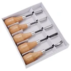 5pcs Lathe Wood Carving Chisels DIY Hand Carving Chisels Knives Gouge Tool Set Mulit for Wood Clay Wax Leather Carving Cutting