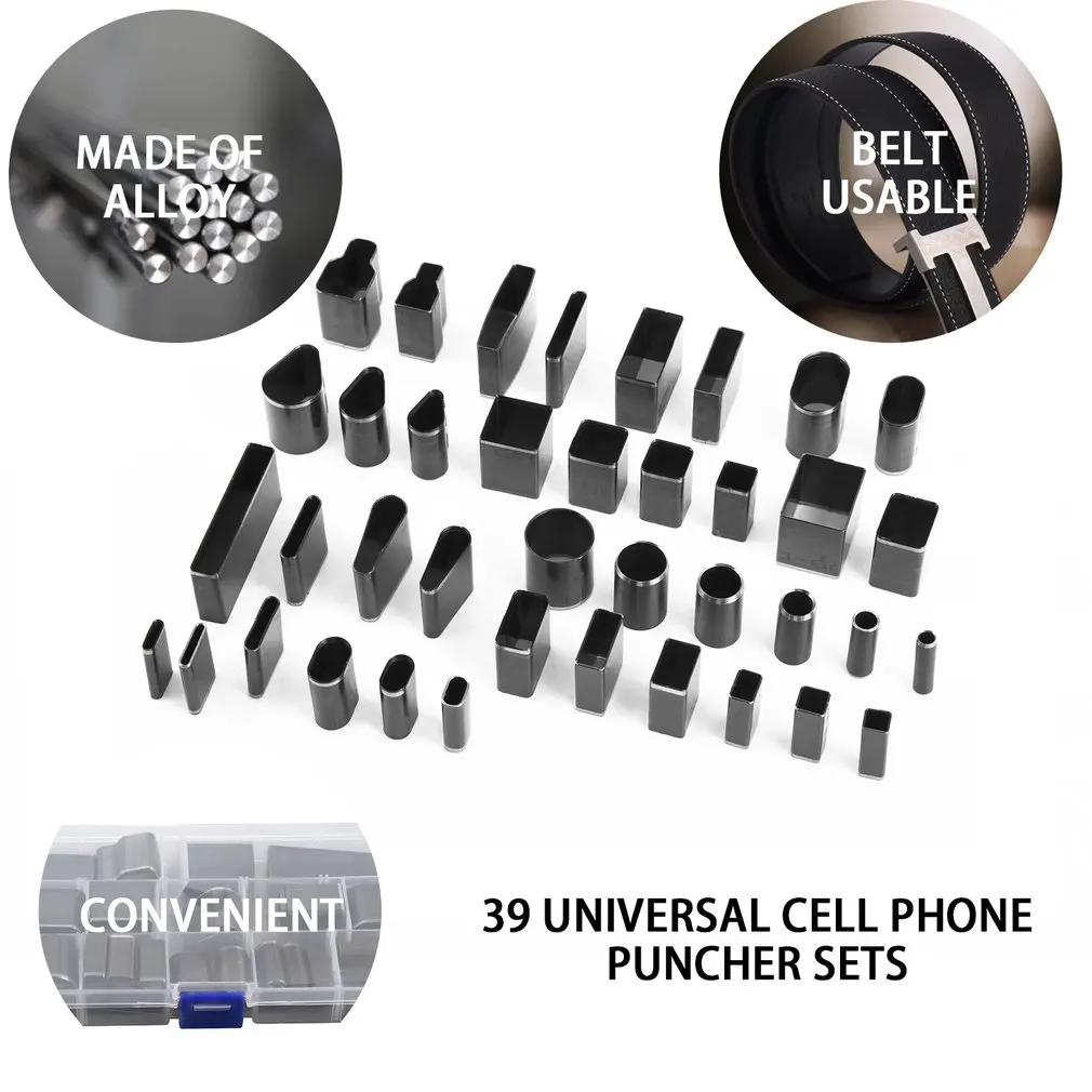 

39 Shape 39pcs/set Style Hole Hollow Cutter Punch Set Handmade Leather Craft DIY Tool for Phone Holster Punch Metal Cutter NEW