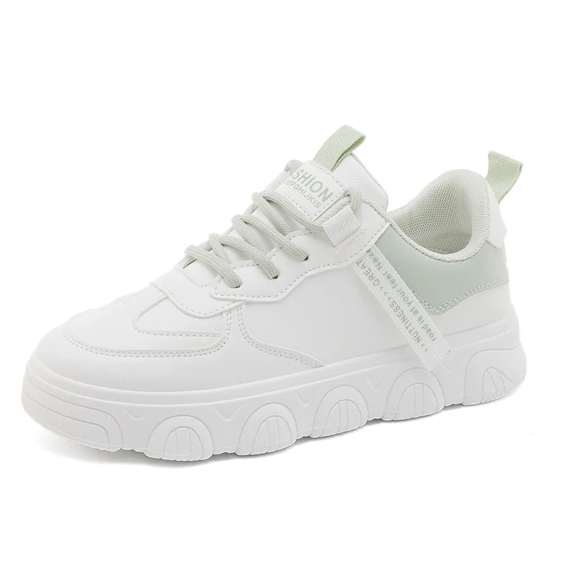 

Women Shoes 2021 Korean Women Sports Shoes Summer Breathable Mint Green Sports Shoes White Shoes Lace-up Women Vulcanized Shoes