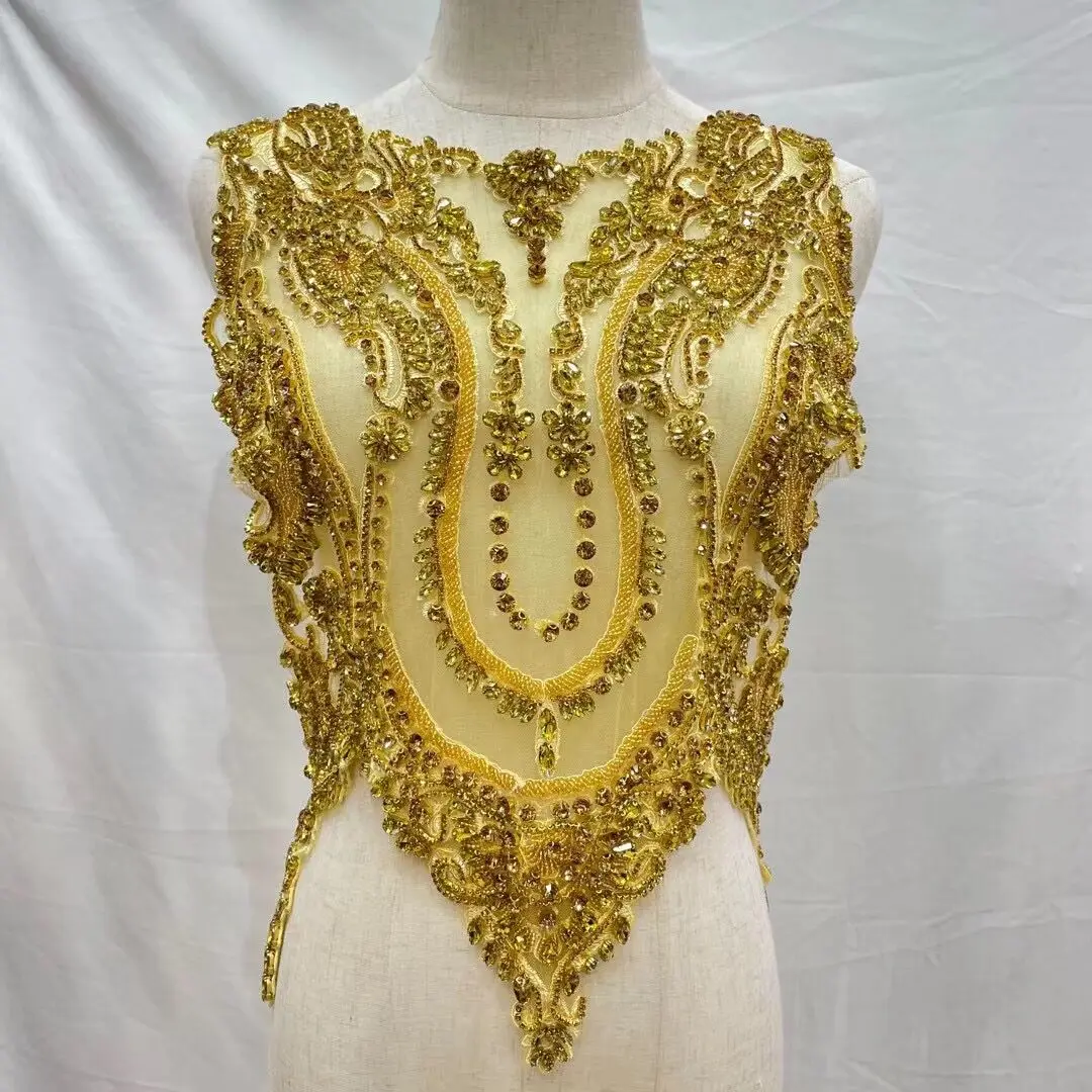 

1 шт., L-3886815 ручная работа, высокая мода, Цветочные Стразы, бисероплетение, аппликация, Свадебный лиф, пояс