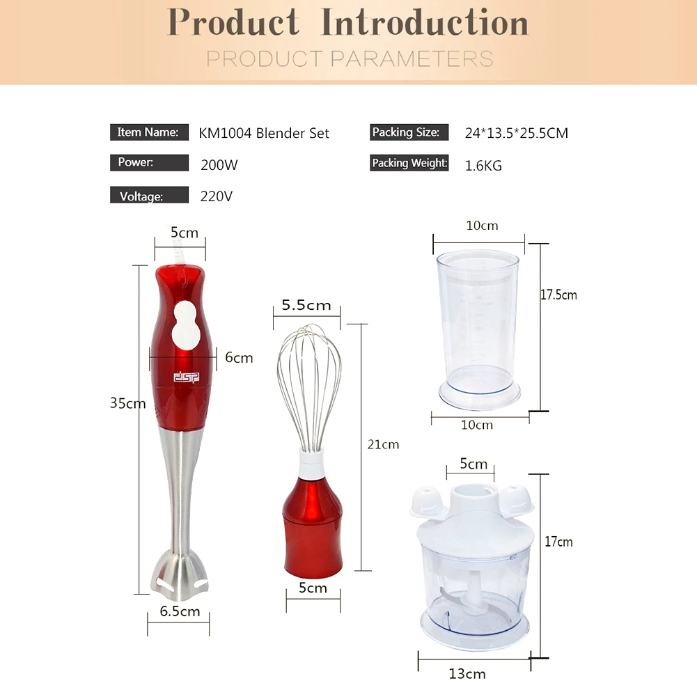 

Electric Hand Whisk Mixer Bar Food Dough Blender Coffee Eggs Beaters Stir EU Plug for Household Kitchen Ornaments