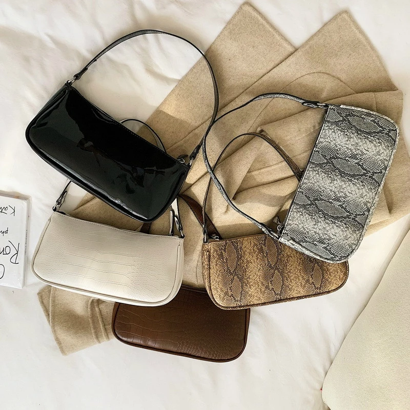 Сумка на плечо с узором крокодиловая кожа универсальная сумка из лакированной