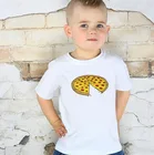 Летняя одежда для родителей и детей, Европейская и американская детская одежда, милая семейная футболка с коротким рукавом и принтом пиццы