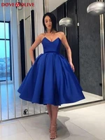 royal blue short cocktail dresses 2020 sweetheart neck short prom gowns satin homecoming robe femme graduation cocktail vestidos