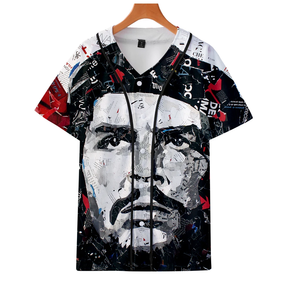 

Men Women 3D Print Che Guevara T-shirt Short Sleeve O-Neck Baseball Shirt Hip Hop Harajuku Streetwear Design Baseball Jersey