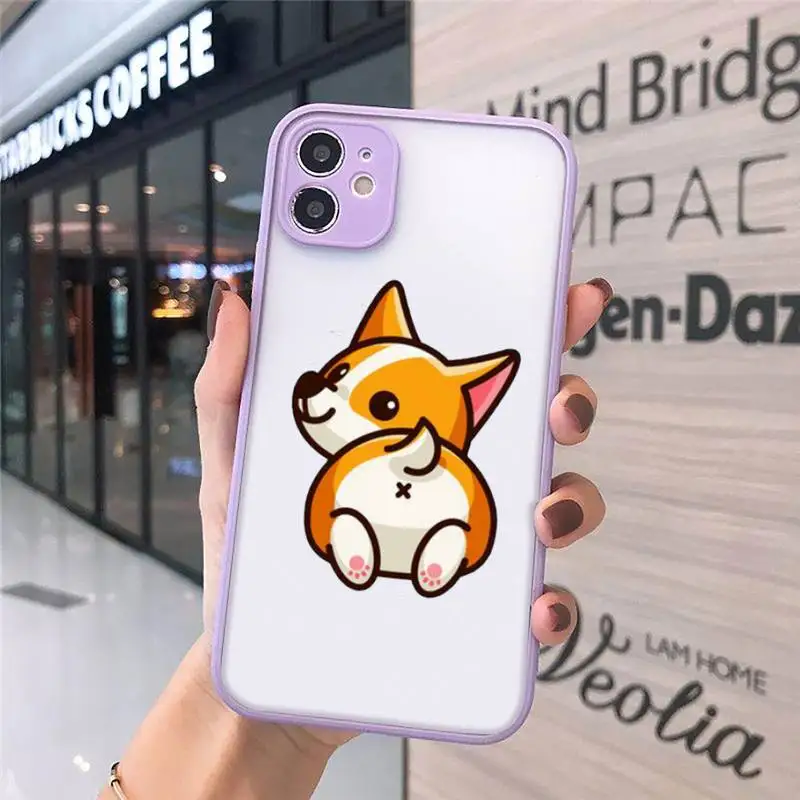 

Cute Corgi Butt Animal Puppy Phone Cases matte transparent For iphone 7 8 11 12 plus mini x xs xr pro max cover
