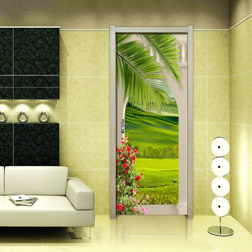 2 шт./компл. ПВХ Самоклеящиеся наклейки на дверь балкона|Дверные наклейки| |