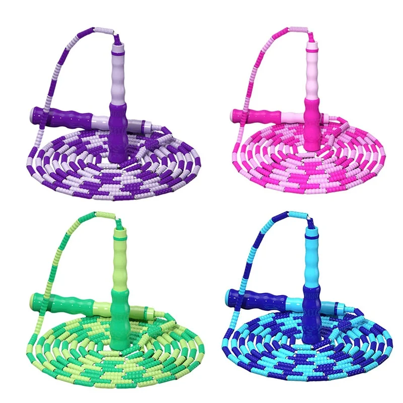 

Children's Bamboo Joint Jump Rope Kindergarten Young STUDENT'S Adjustable Pattern Beads Rope the Academic Test for the