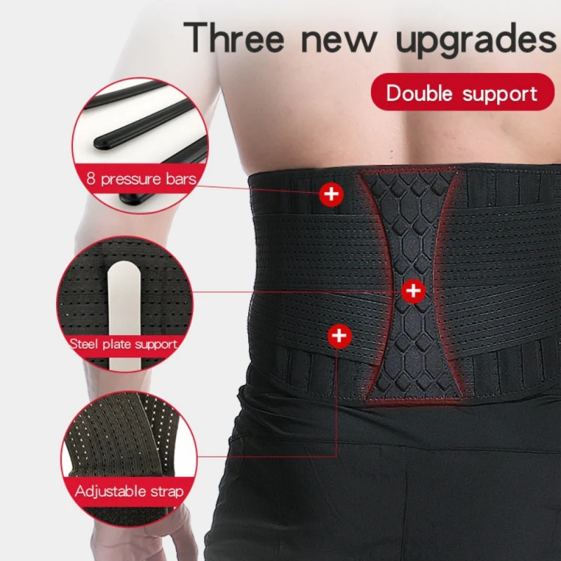 

Waist Support Belt With Spine Steel Plate Support & Pressure Strip breathable Adjustable comfortable Waist Trimmer For Back Pain