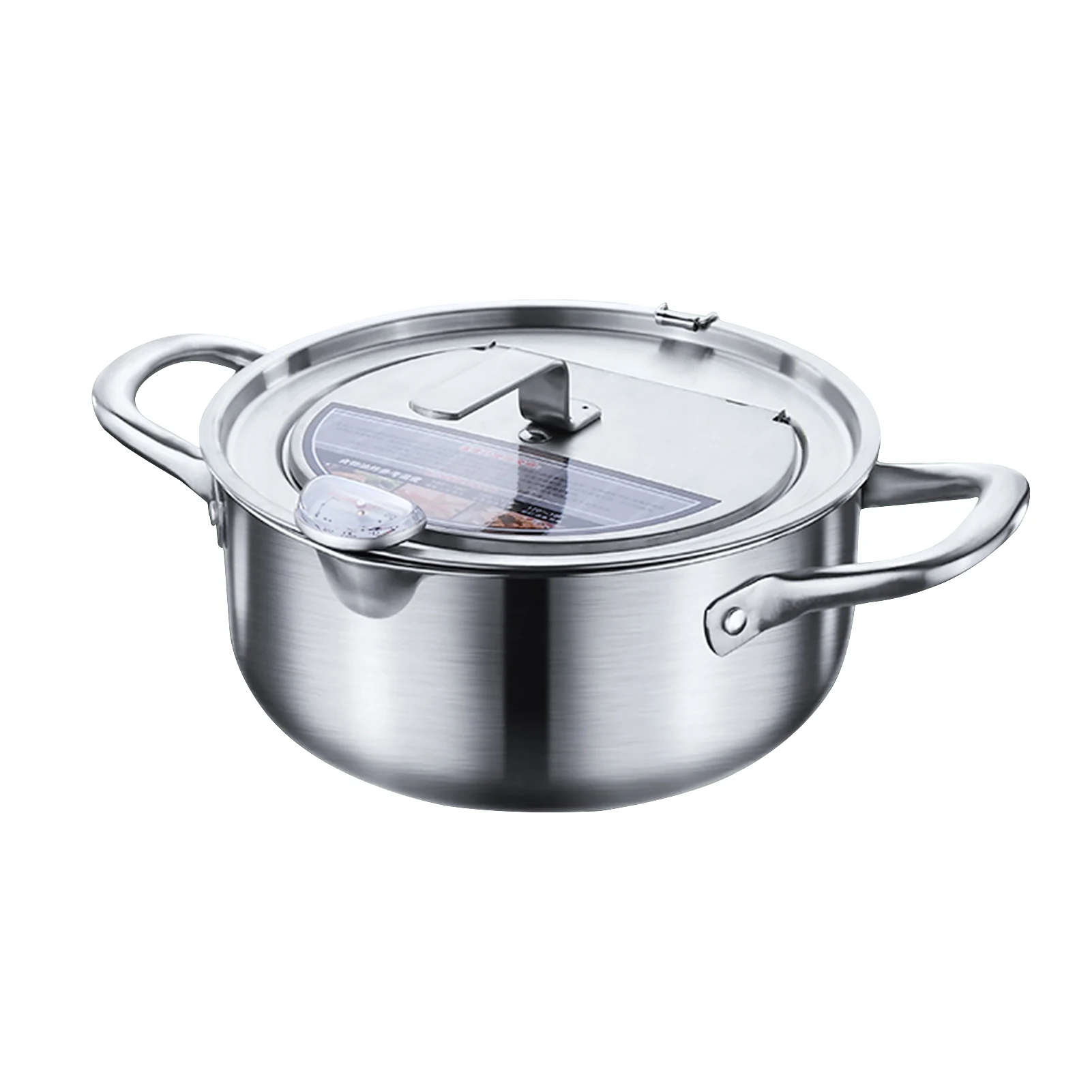 

Fish Easy Clean Chicken Save Oil Stainless Steel With Thermometer Fryer Pot Shrimp For Kitchen Multifunction Restaurant Camping
