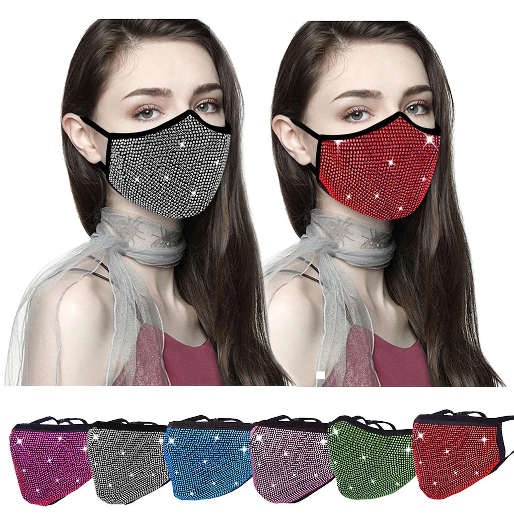 

Halloween Sexy Shiny Rhinestone Mask Decoration Face Accessories Cover Face Jewelry for Women Wedding Nightclub Decoration