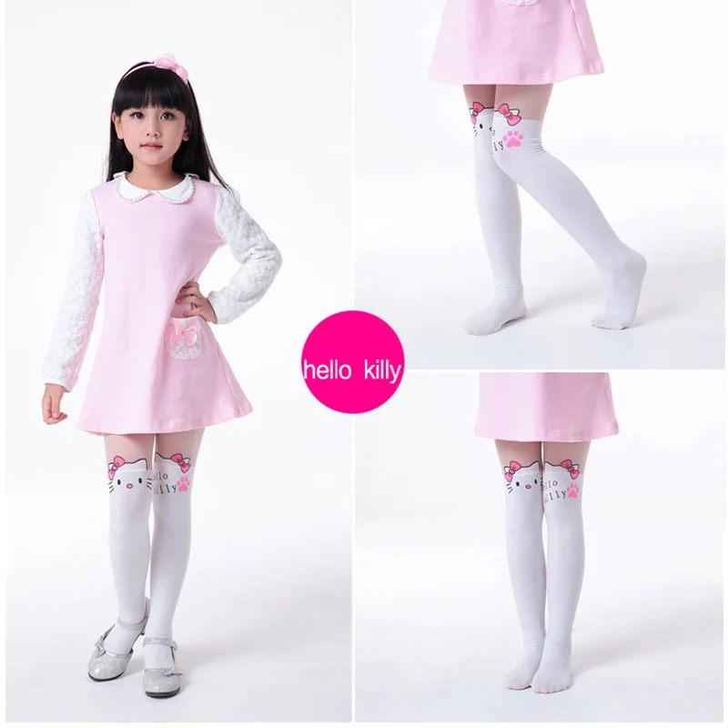 

Cute Cat Tights for Girls Cartoon Pantyhose Children Elastic Baby Girl Stockings Thin Summer Velvet Kids Tights Infant Clothing