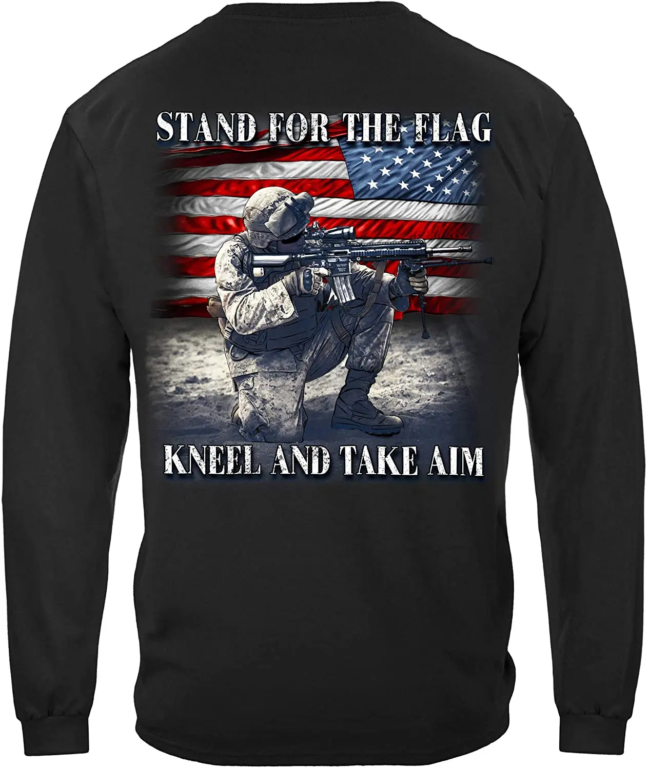 

Military T-Shirt Stand for The Flag Kneel and Take Aim T-Shirt MM2391
