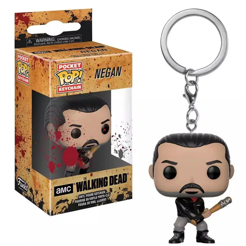 Negan Новое поступление FUNKO POP карманная игрушка брелок Marvel Железный человек Игра Престолов Дейенерис Гарри Поттер коллекционное кольцо для ключей модель подарки - Цвет: Negan