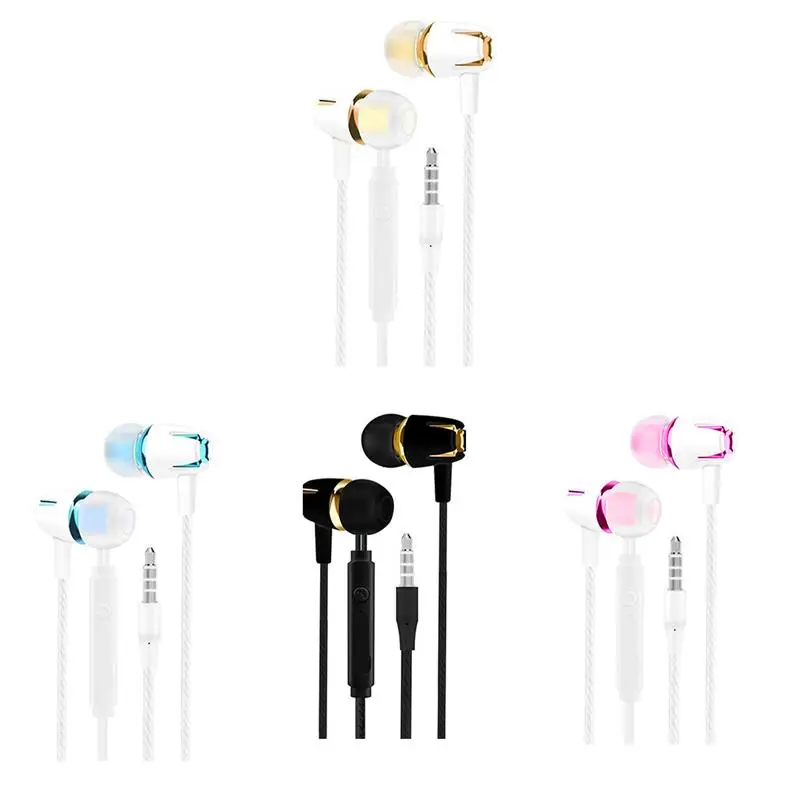 

In Ear Earphone Kawaii Running Sports Headphone Wired Earplug Headset with Microphone for Android xiaomi for IOS iphone Dropping