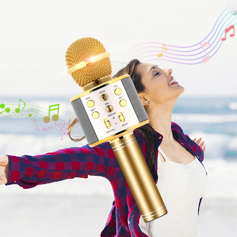 

Portable Wireless Bluetooth Karaoke Microphone Handheld Speaking Singing Mic SGA998