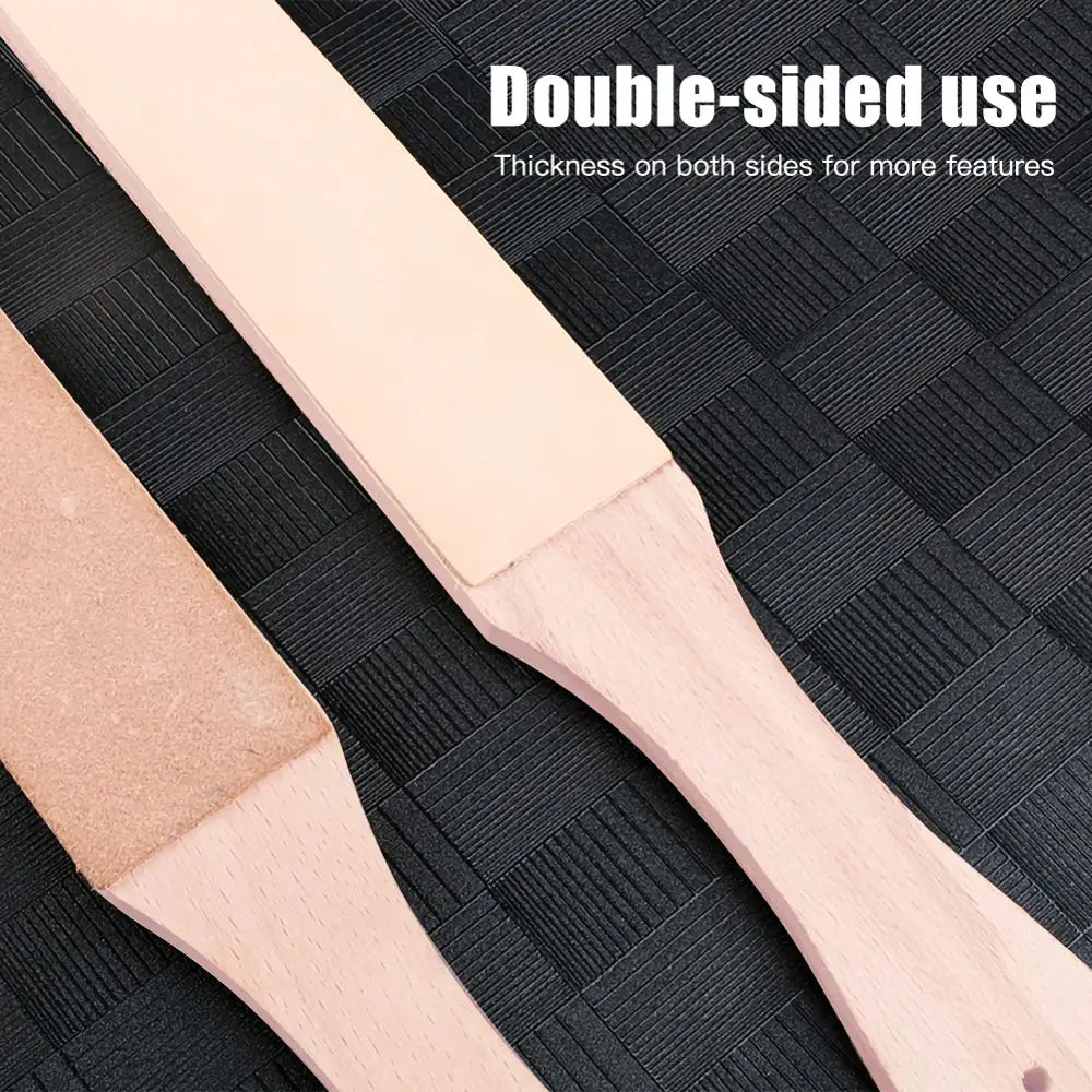 

4PCS DIY Leather Strops Kit Wooden Double Sided Leather Paddle Strop With 3Packs Polishing Compounds For DIY Craft