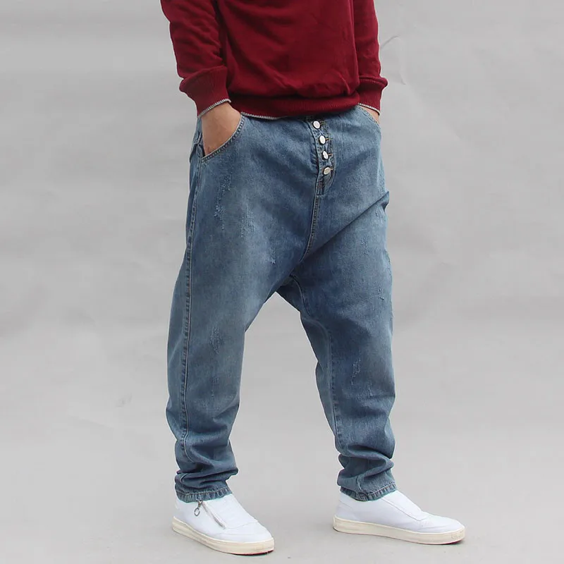 Джинсы мужские 2020 новые уличные трендовые брюки с низким вырезом на пуговицах