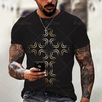 creative cross pattern print mens t shirt summer short sleeve t shirts casual all match round neck casual mens clothes tops